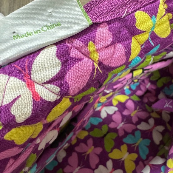 Vera Bradley Butterfly Floral Quilted Crossbody Bag‎ Purple Pink Yellow Blue - Picture 4 of 16